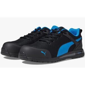 PUMA SAFETY Men's Levity Knit Low Work Shoes 10.5 Black Blue Comp Toe SR EH NIB